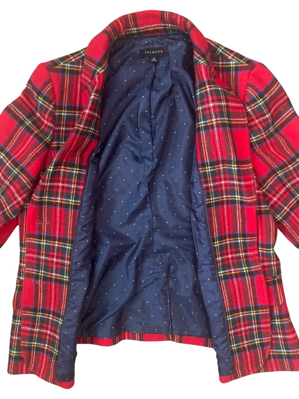 Talbots SHETLAND Wool-blend Plaid Blazer - Picture 7 of 15
